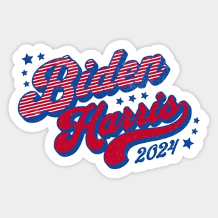 Biden Harris 2024 Groovy Retro Election 2024 Red White Blue Sticker